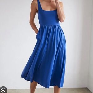 Aritzia Market Midi Dress Azure Blue